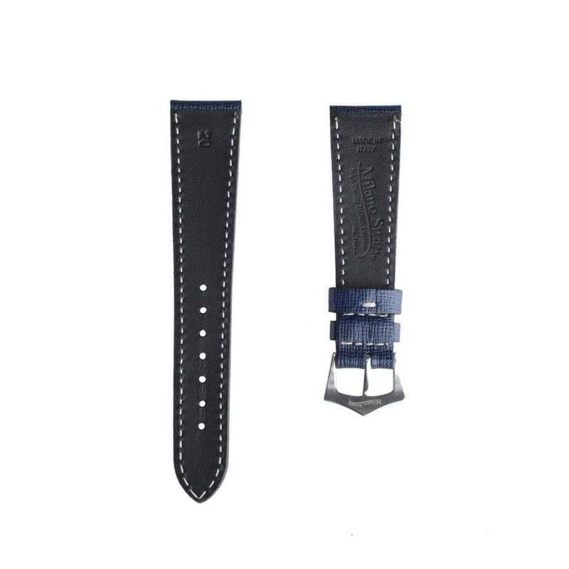 Navy Blue Saffiano Leather Watch Strap - Image 4