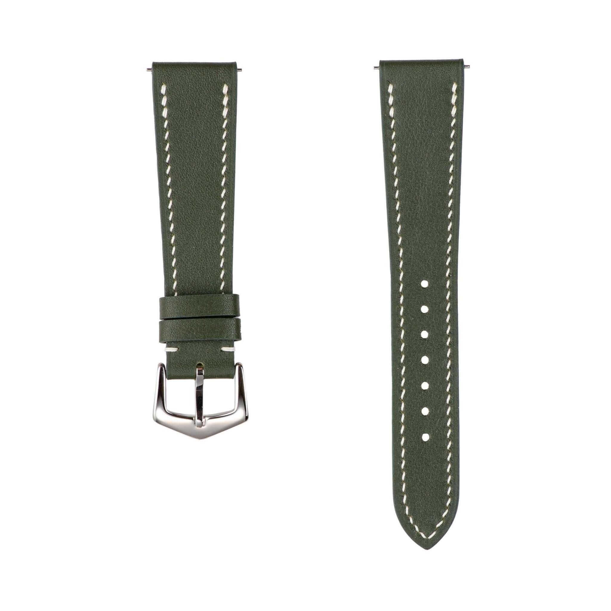 Olive Green Swift Leather Watch Strap - Image 2