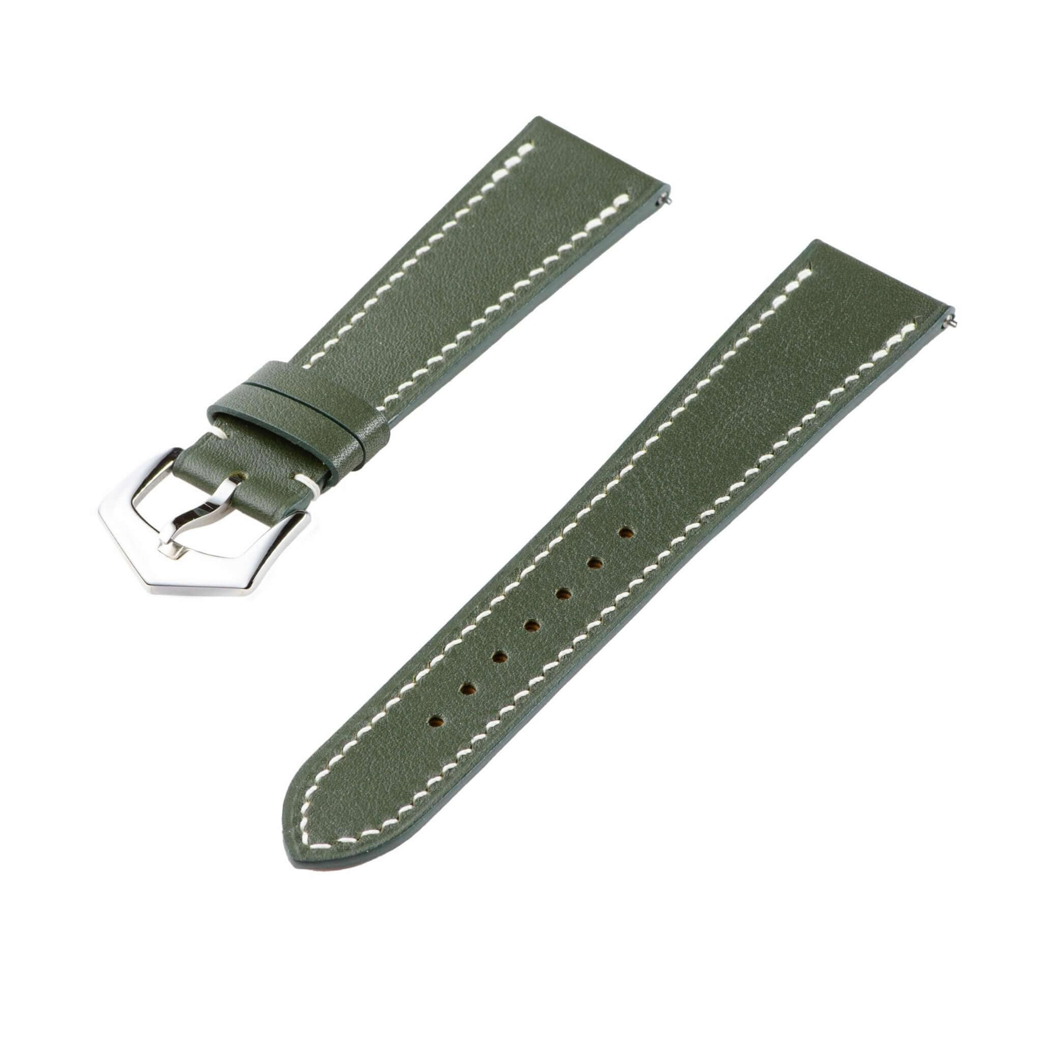Olive Green Swift Leather Watch Strap - Image 3