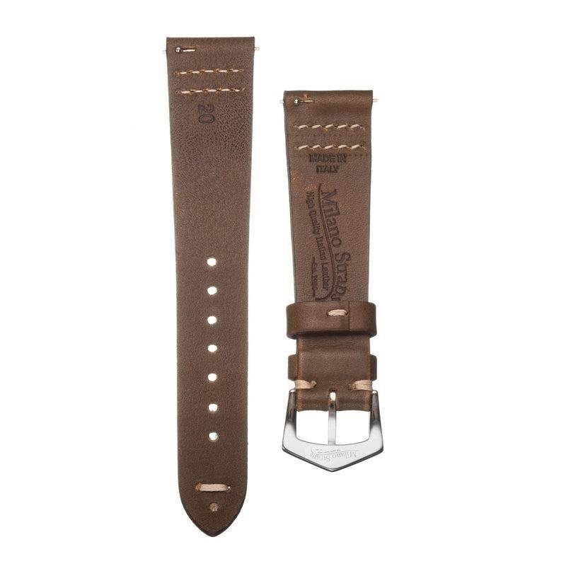 Olive Vintage Leather Watch Strap - Olive - Image 4
