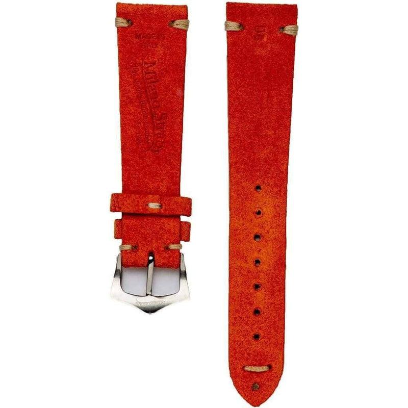 Orange Suede Vintage Leather Watch Strap - Image 3