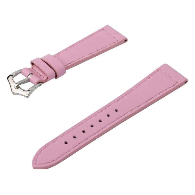 Pink Calfskin Leather Watch Strap Box Stitches - Image 4