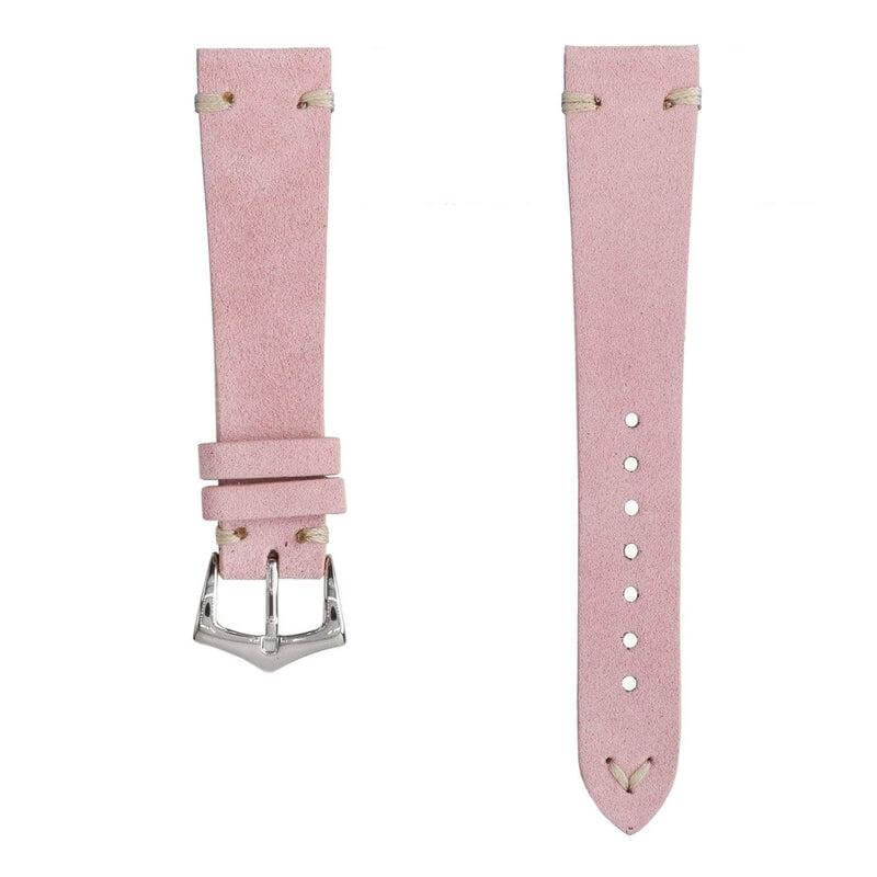 Pink Suede Vintage Leather Watch Strap - Image 3