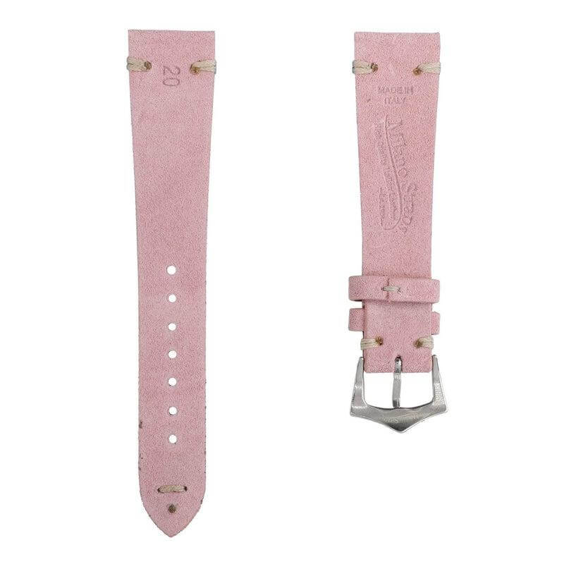 Pink Suede Vintage Leather Watch Strap - Image 4