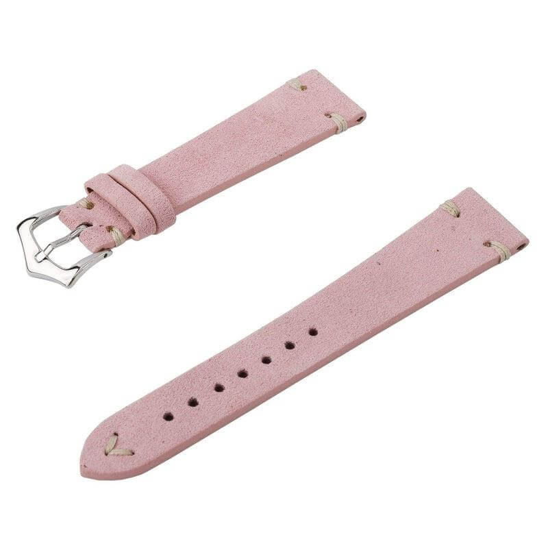 Pink Suede Vintage Leather Watch Strap - Image 5
