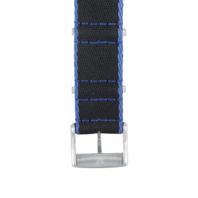 Premium Black Nylon Military Watch Strap with Light Blue Borders - Image 6