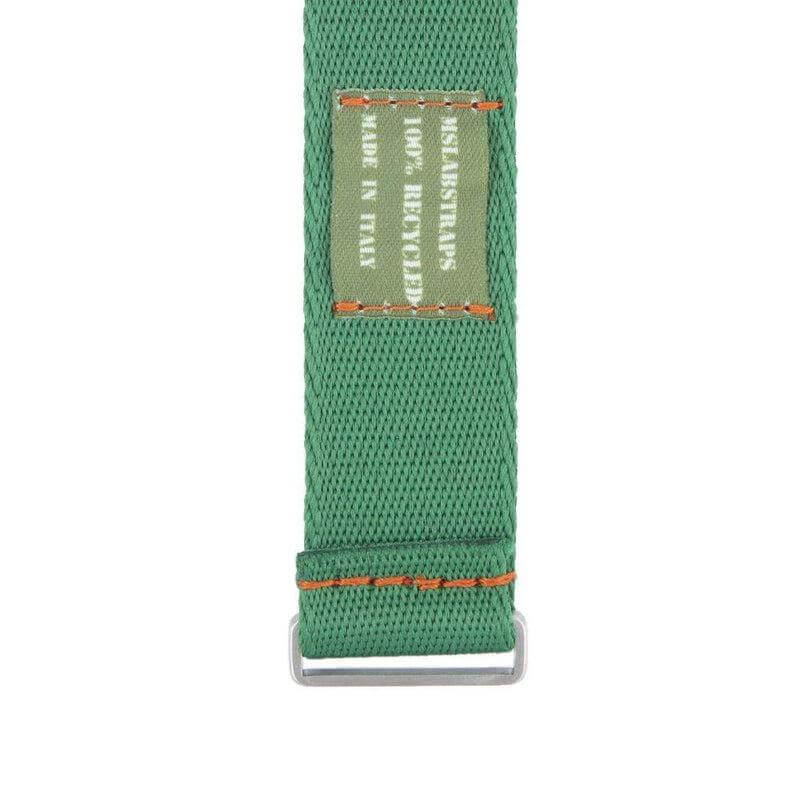 Premium Green Nylon Military Watch Strap with Orange Stitches - Image 4