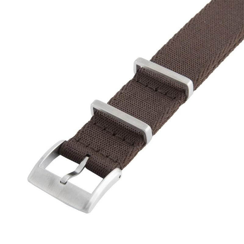 Premium Dark Brown Nylon Military Watch Strap - Image 4