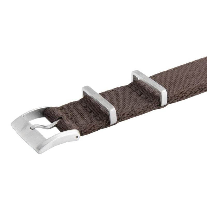 Premium Dark Brown Nylon Military Watch Strap - Image 5