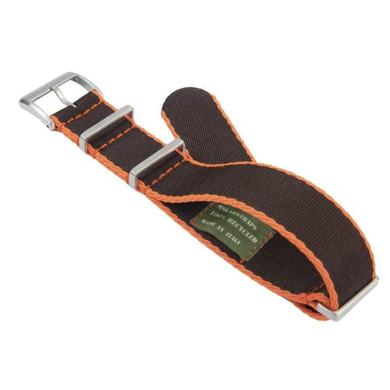 Premium Black Nylon Military Watch Strap with Orange Borders - Image 3