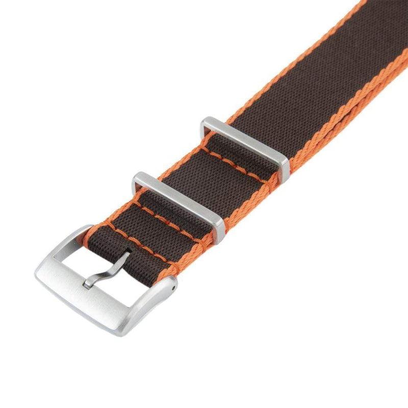 Premium Black Nylon Military Watch Strap with Orange Borders - Image 4