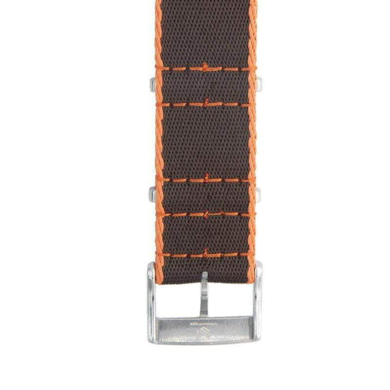 Premium Black Nylon Military Watch Strap with Orange Borders - Image 6