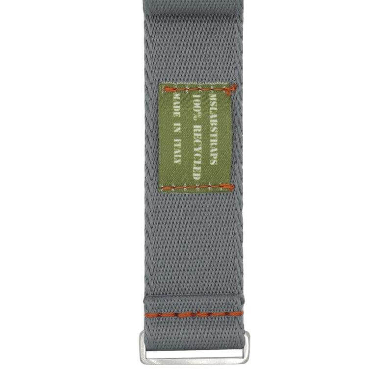 Premium Grey Nylon Military Watch Strap with Orange Stitches - Image 6