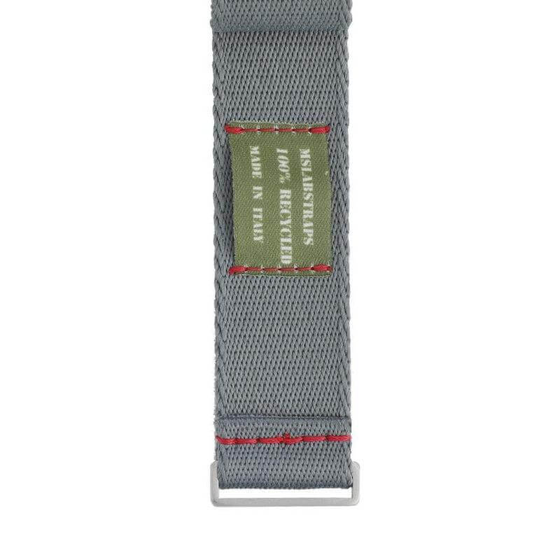 Premium Grey Nylon Military Watch Strap with Red Stitches - Image 7