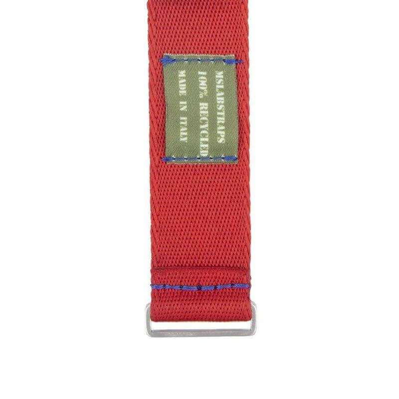 Premium Red Nylon Military Watch Strap with Blue Stitches - Image 5