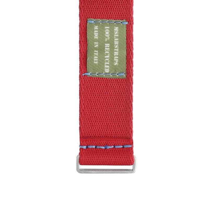 Premium Red Nylon Military Watch Strap with Light Blue Stitches - Image 7