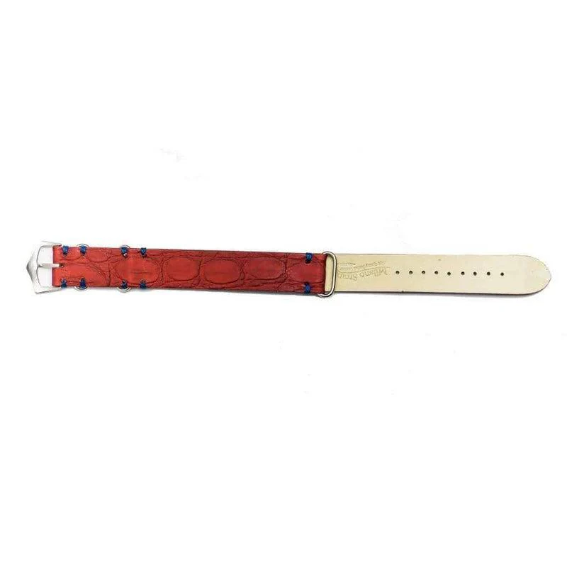 Red Alligator Military Watch Strap - Image 3