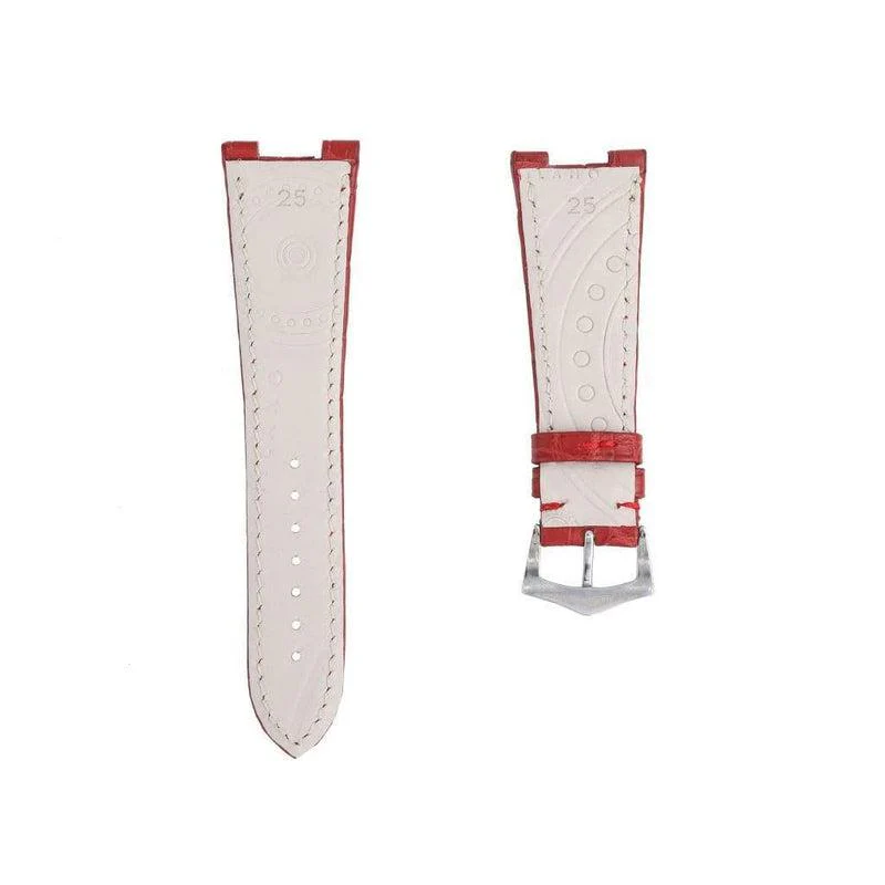 Red Matt Genuine Alligator Watch Strap Patek Philippe Compatible - Image 3