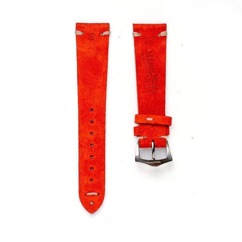 Red Suede Vintage Leather Watch Strap - Image 3