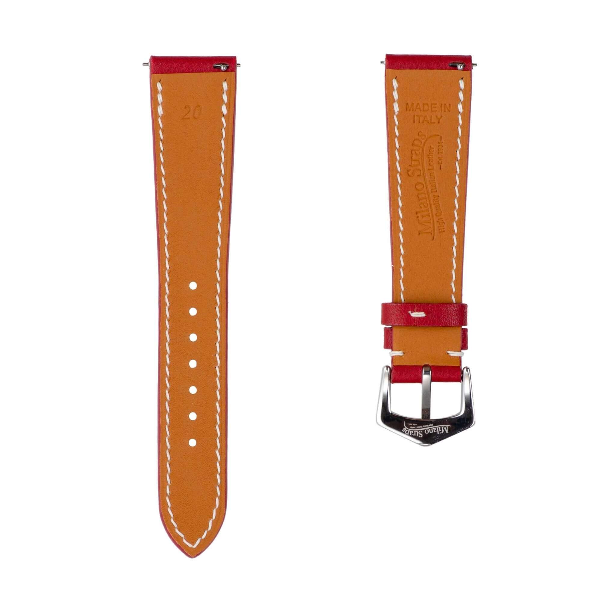 Red Swift Leather Watch Strap - Image 3