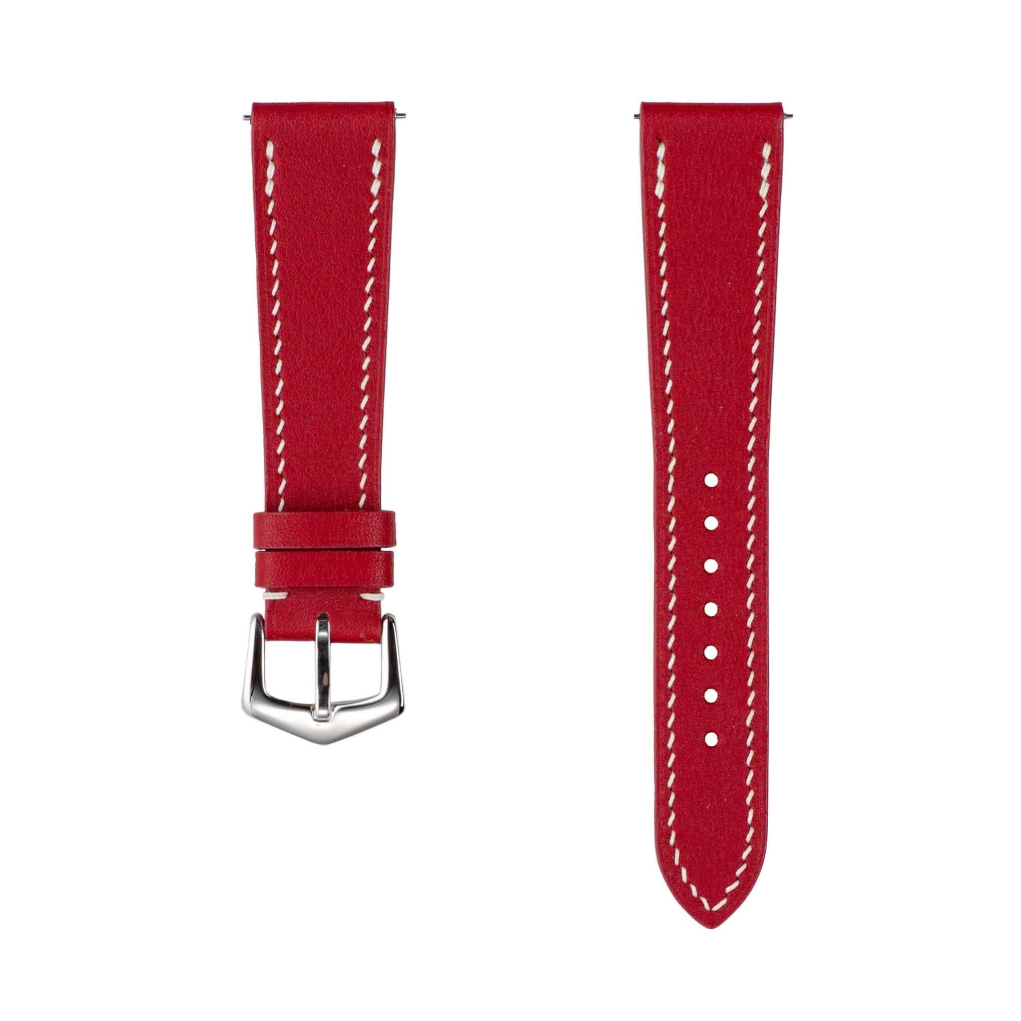 Red Swift Leather Watch Strap - Image 4