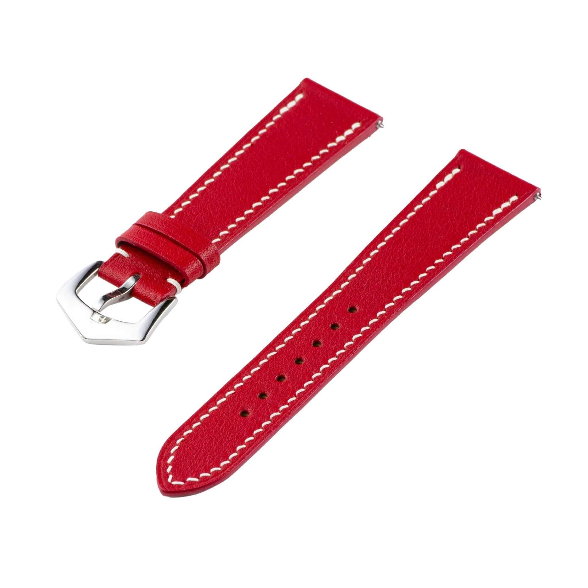 Red Swift Leather Watch Strap - Image 5