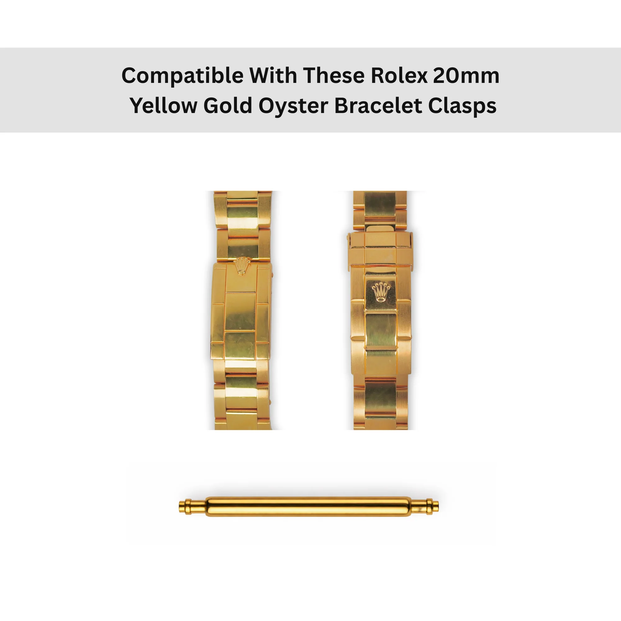 Rolex Buckle Clasp 16mm Spring Bar For Jubilee and Oyster Band Bracelets - Pair - Image 5