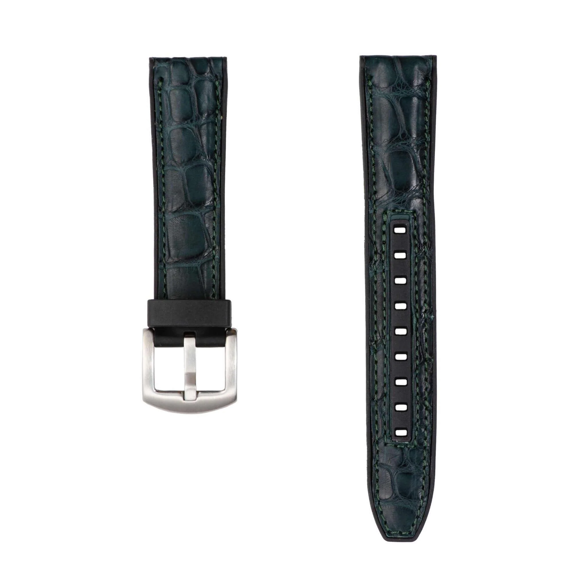 Olive Matt Alligator Watch Rubber Band - Image 2