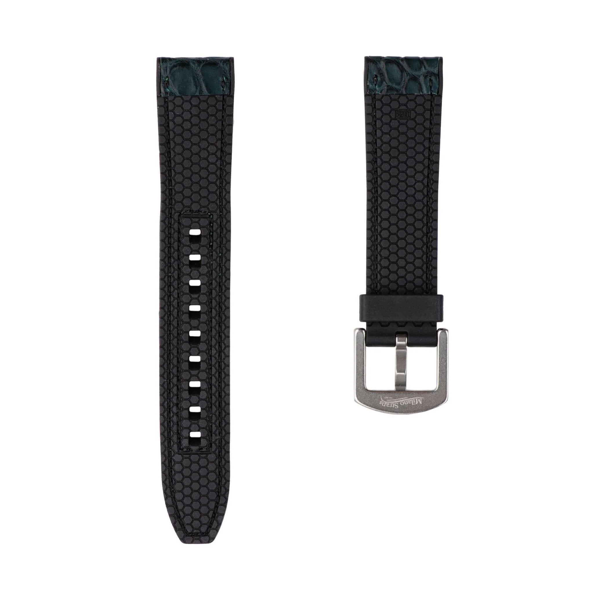 Olive Matt Alligator Watch Rubber Band - Image 3
