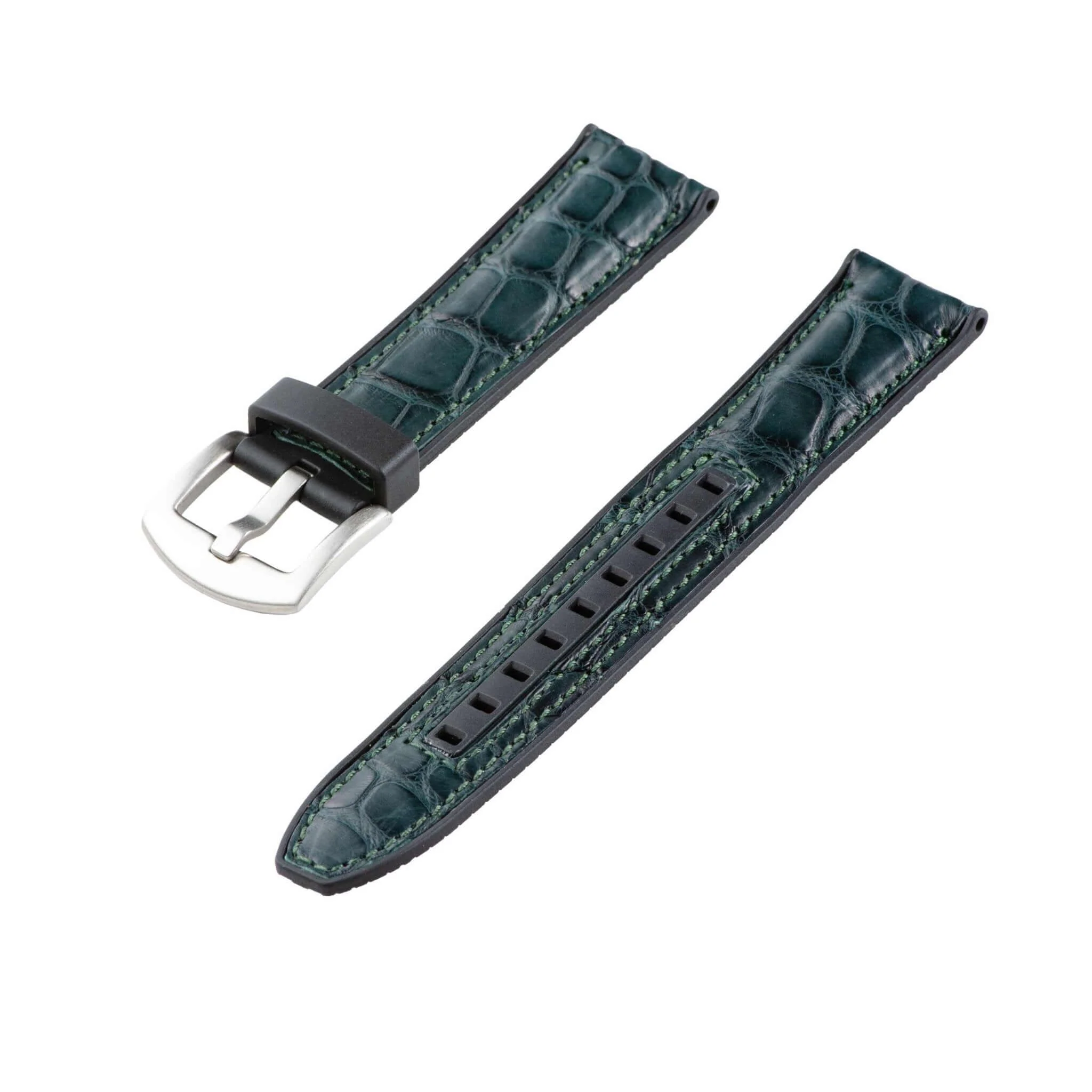 Olive Matt Alligator Watch Rubber Band - Image 4
