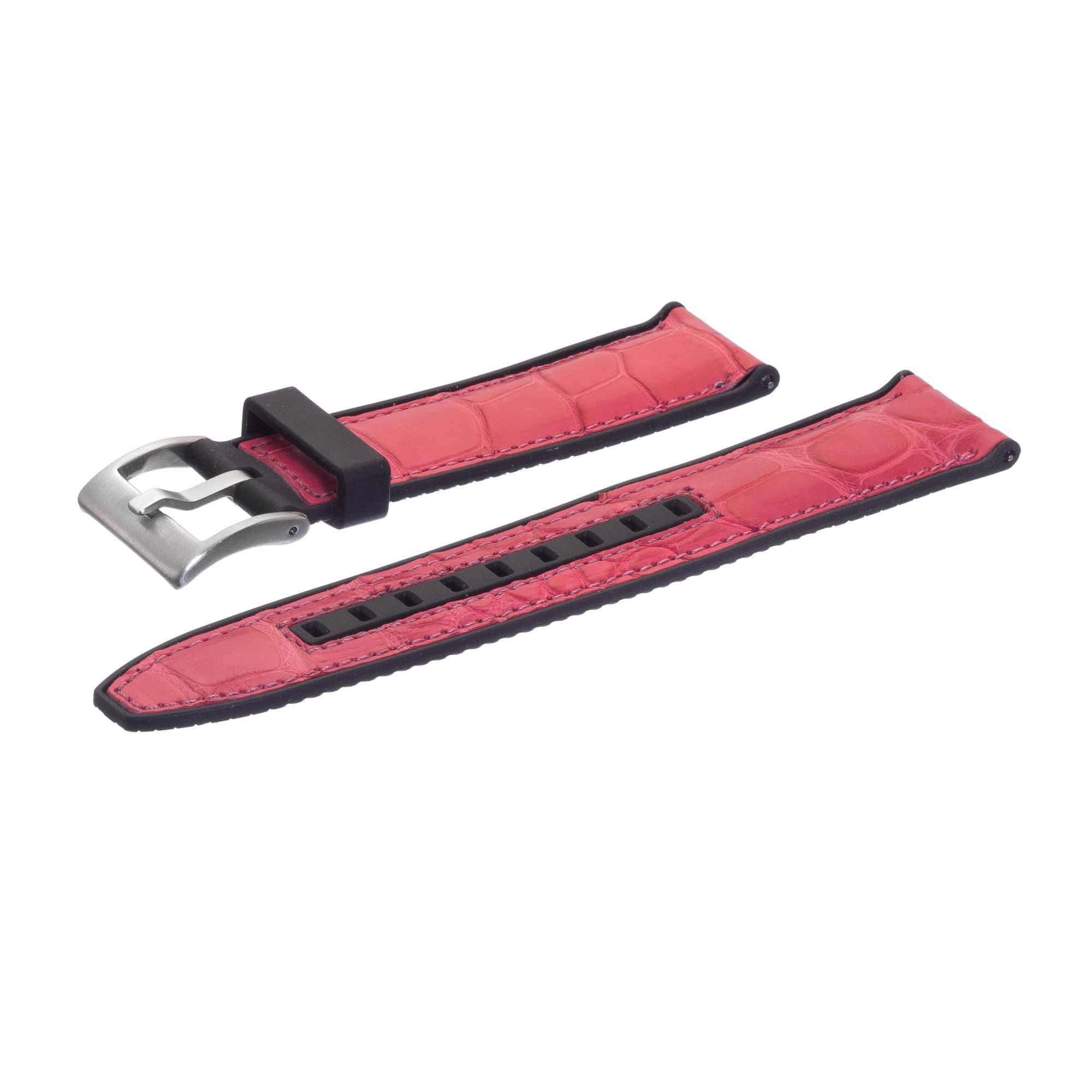 Rubber Pink Alligator Watch Band - Image 3