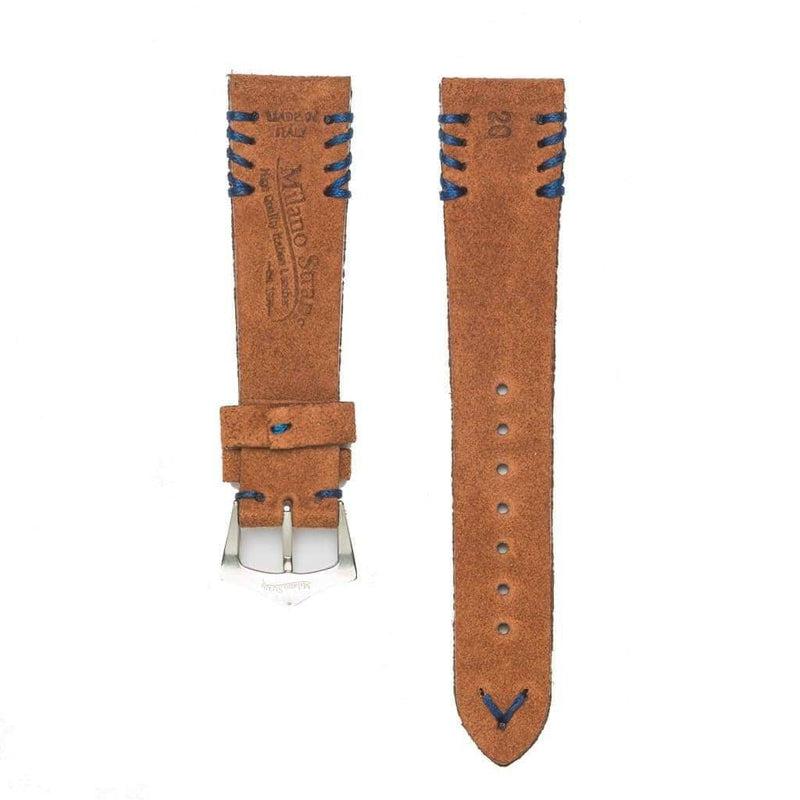 Rust Suede Watch Strap Tribal Blue stitches - Image 3