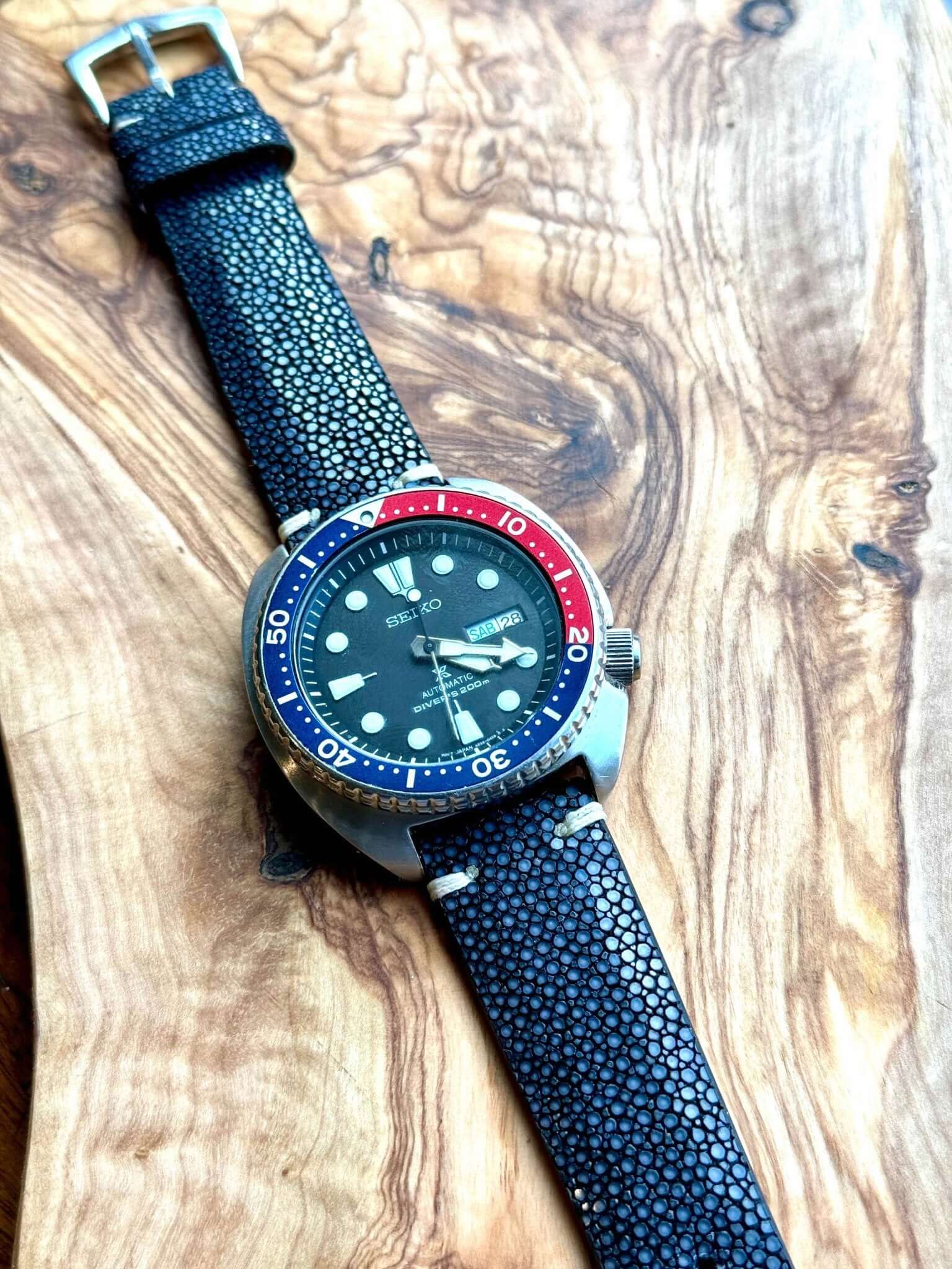 Black Stingray Leather Watch Straps - Image 5