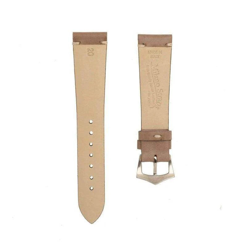 Taupe Calfskin Leather Vintage Watch Strap - Image 3