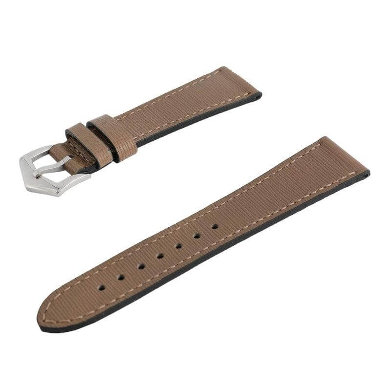 Taupe Saffiano Leather Watch Strap - Taupe Color - Image 3