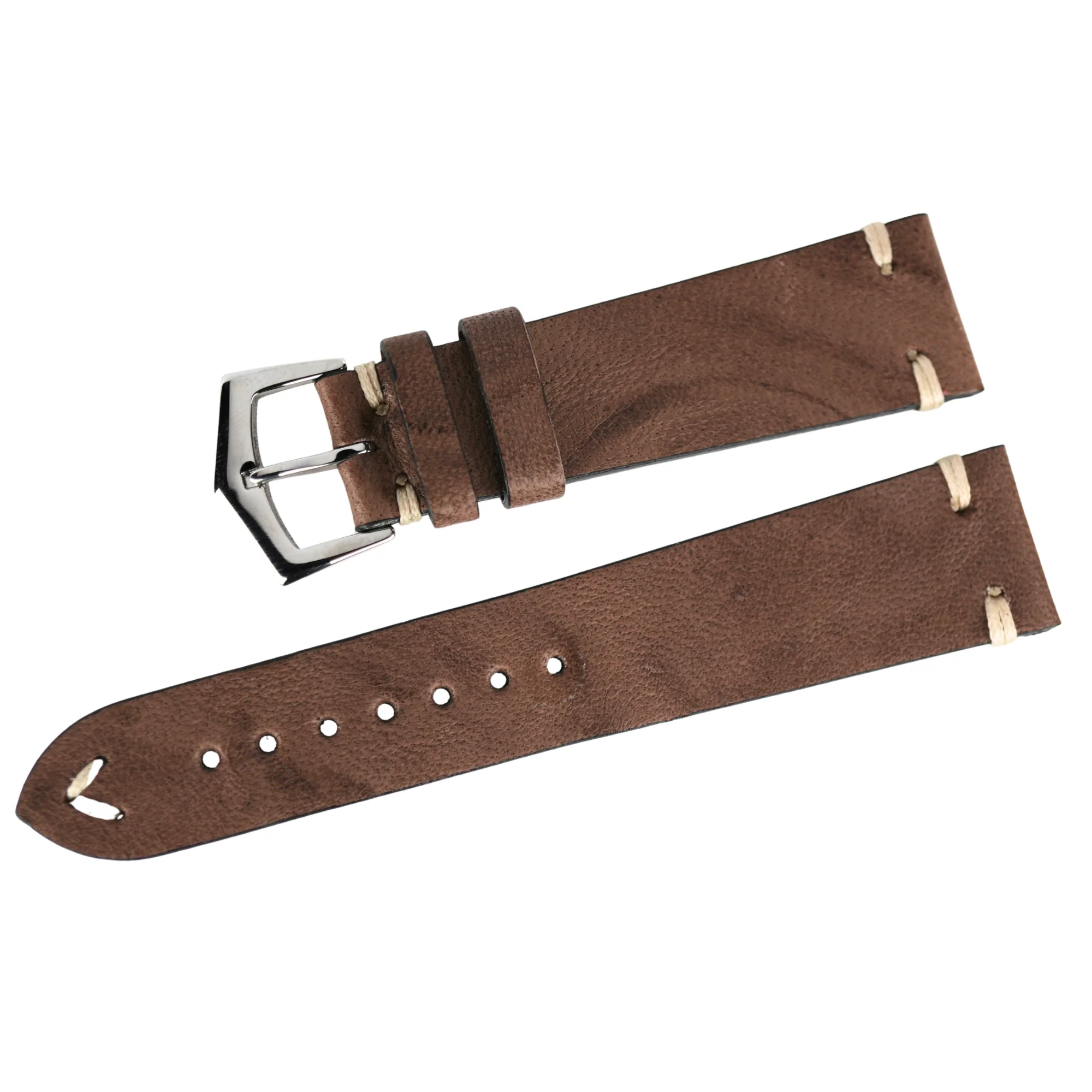 c Taupe Vintage Leather Watch Strap - Image 4