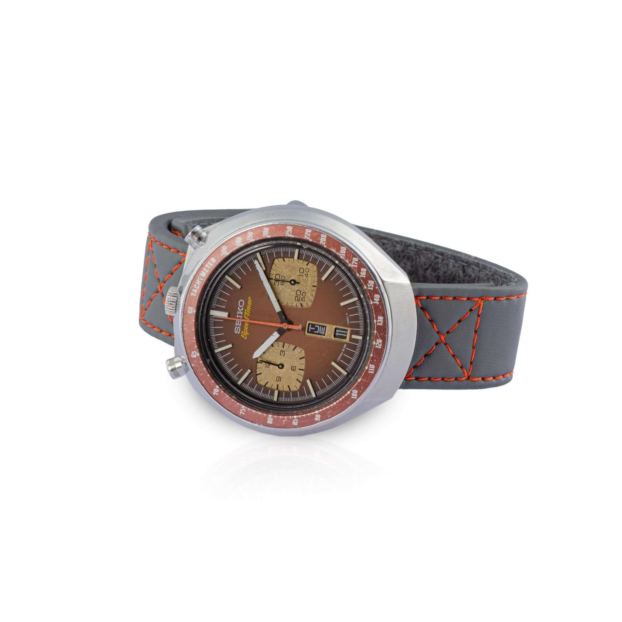 Grey Velcro® Watch Band Red Stitches 20mm - Image 5