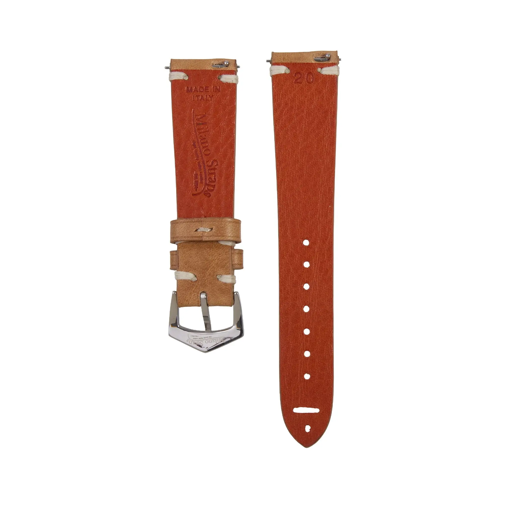 Vintage Premium Tuscan Tan Natural Leather Watch Strap - Image 3