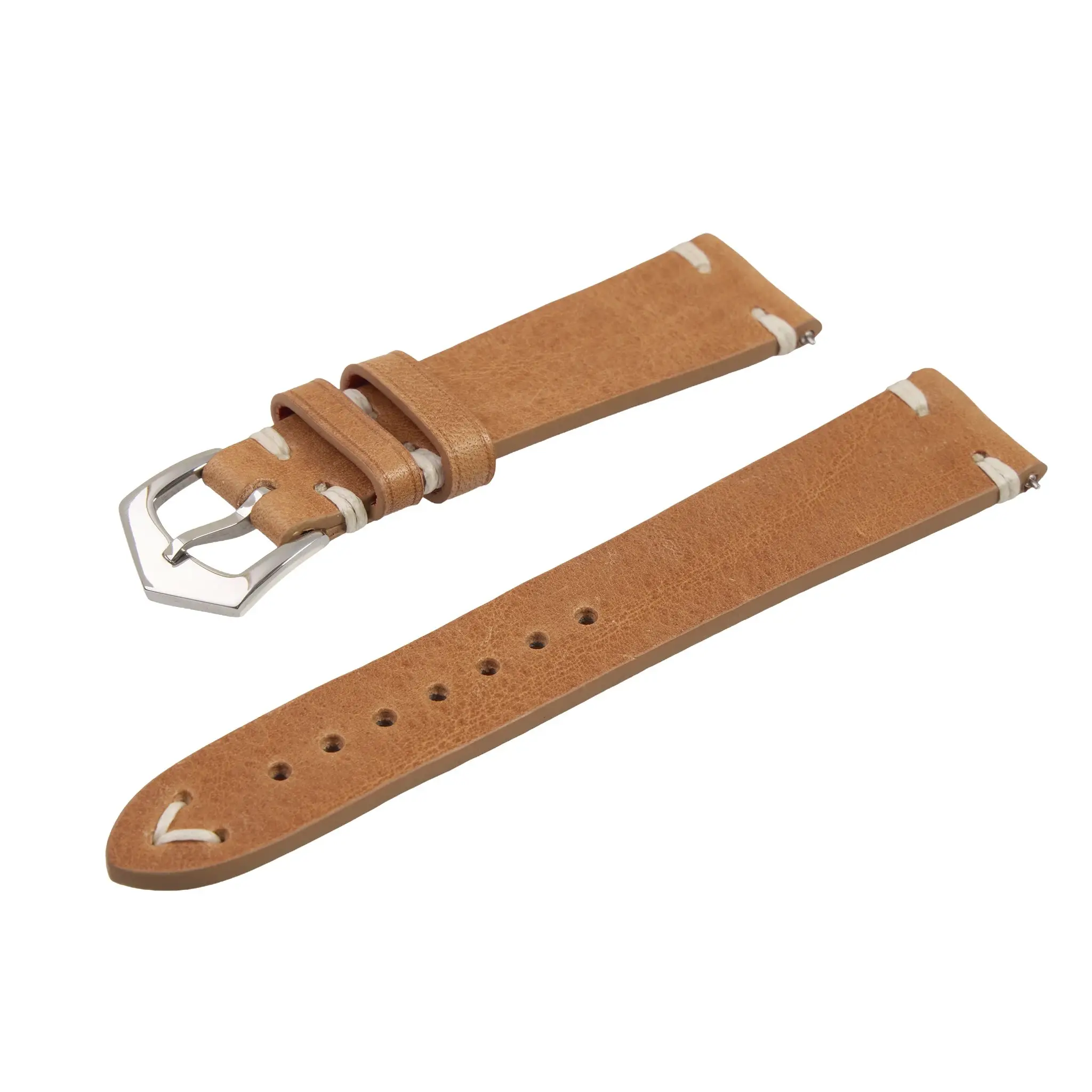 Vintage Premium Tuscan Tan Natural Leather Watch Strap - Image 4